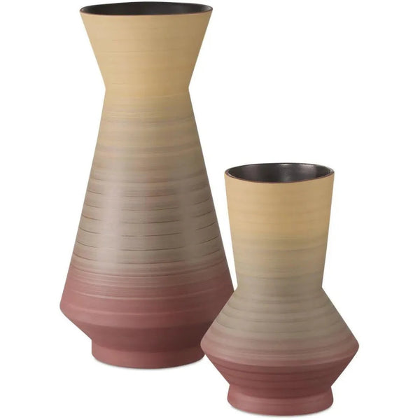 Happy 80's Porcelain Brown Vase (Set of 2) - LOOMLAN - Currey & Co - Vases & Jars