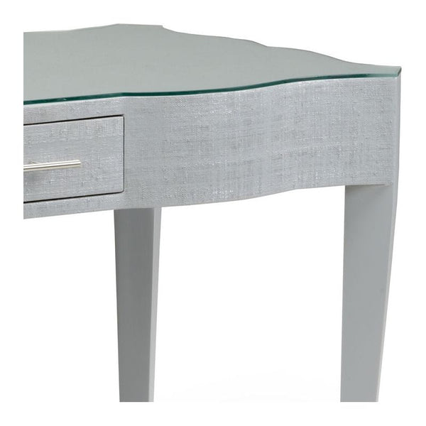 Harlee Glass Topped Grey Desk - LOOMLAN - Wildwood - Home Office Desks