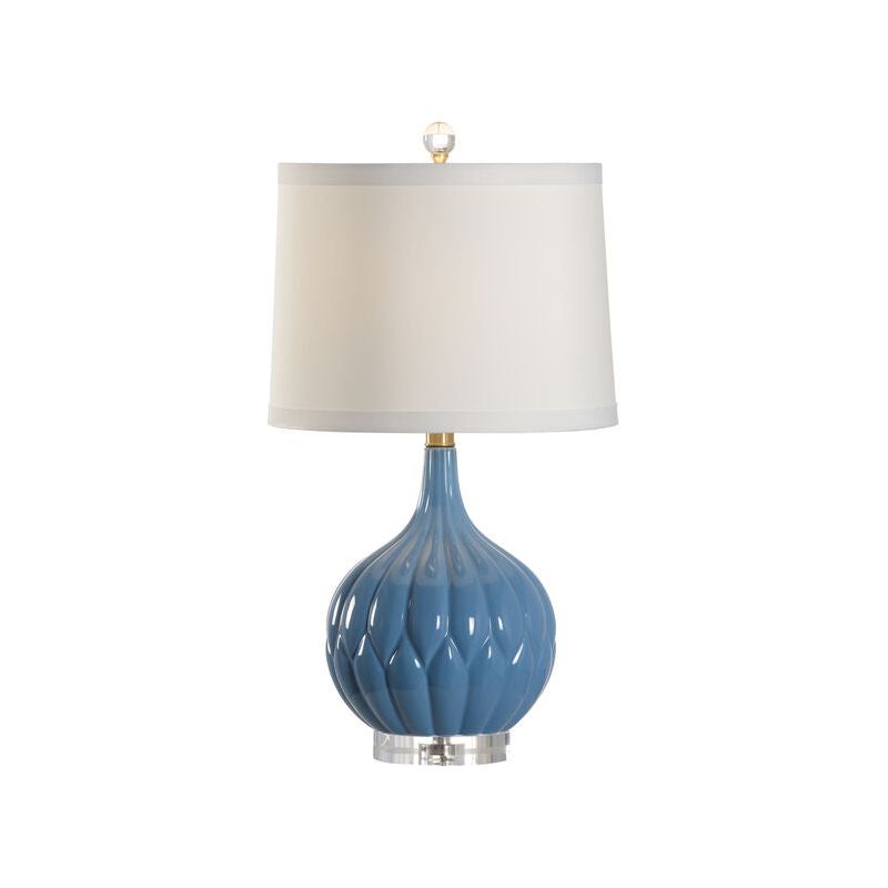 Harper White Curved Pattern Table Lamp - LOOMLAN - Chelsea House - Table Lamps