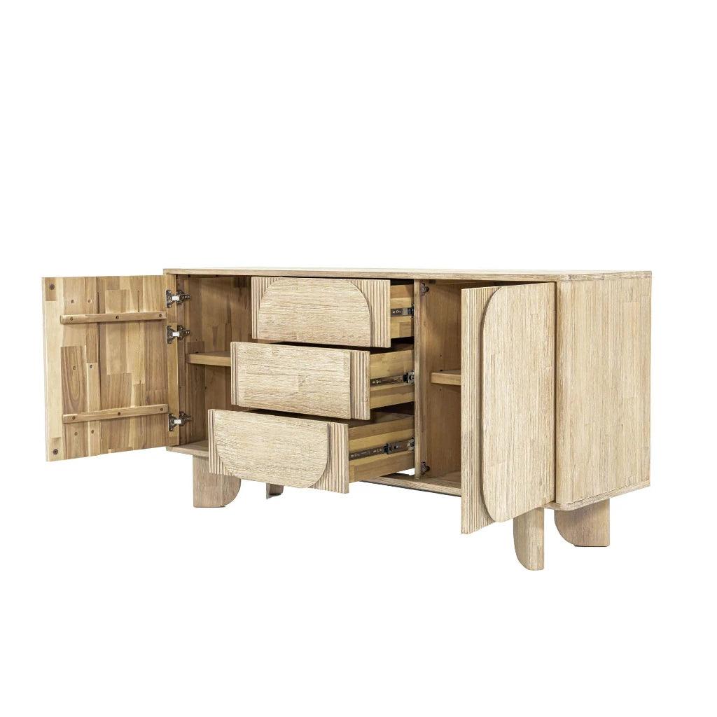 Haru Wooden 5 Center Drawer Sideboard - LOOMLAN - LH Imports - Sideboards