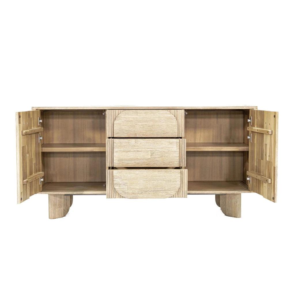 Haru Wooden 5 Center Drawer Sideboard - LOOMLAN - LH Imports - Sideboards