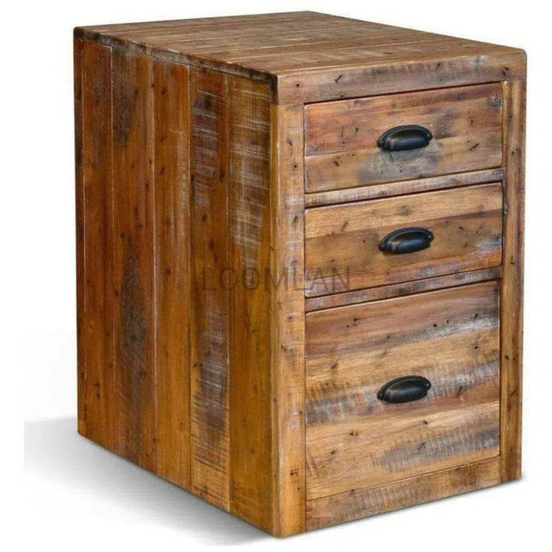 Havana Rustic Acacia File Cabinet - LOOMLAN - Sunny D - Side Tables