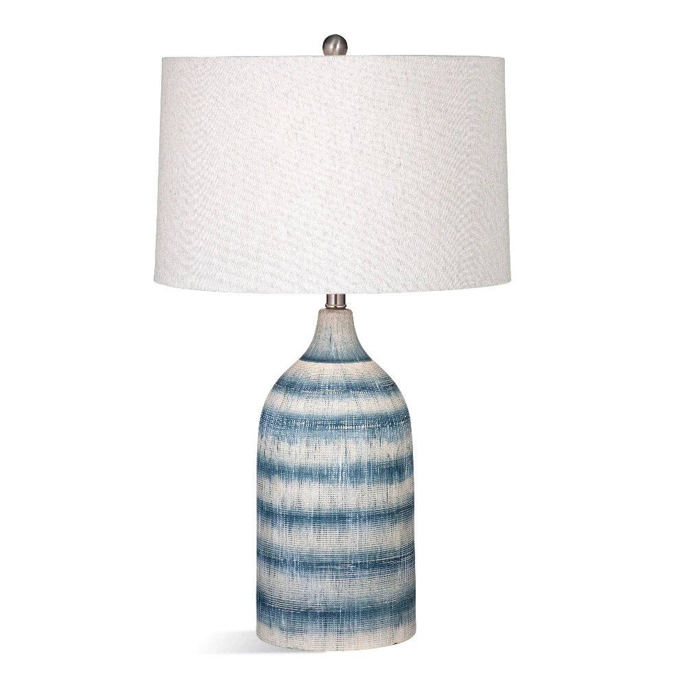 Hayes Ceramic Blue Table Lamp - LOOMLAN - Bassett Mirror - Table Lamps