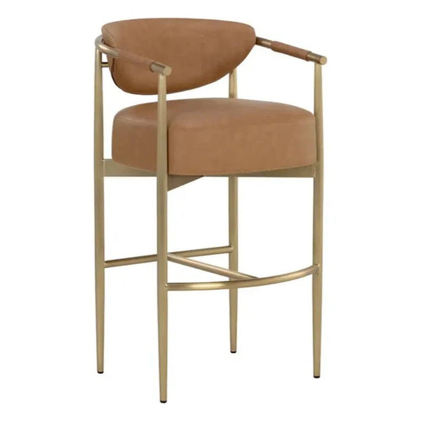Heloise Leather Barstool - LOOMLAN - SUNPAN - Bar Stools