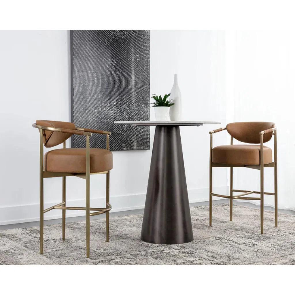 Heloise Leather Handsome Barstool - LOOMLAN - SUNPAN - Bar Stools