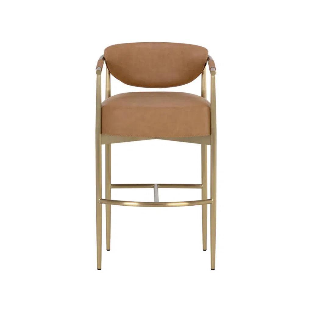 Heloise Leather Handsome Barstool - LOOMLAN - SUNPAN - Bar Stools