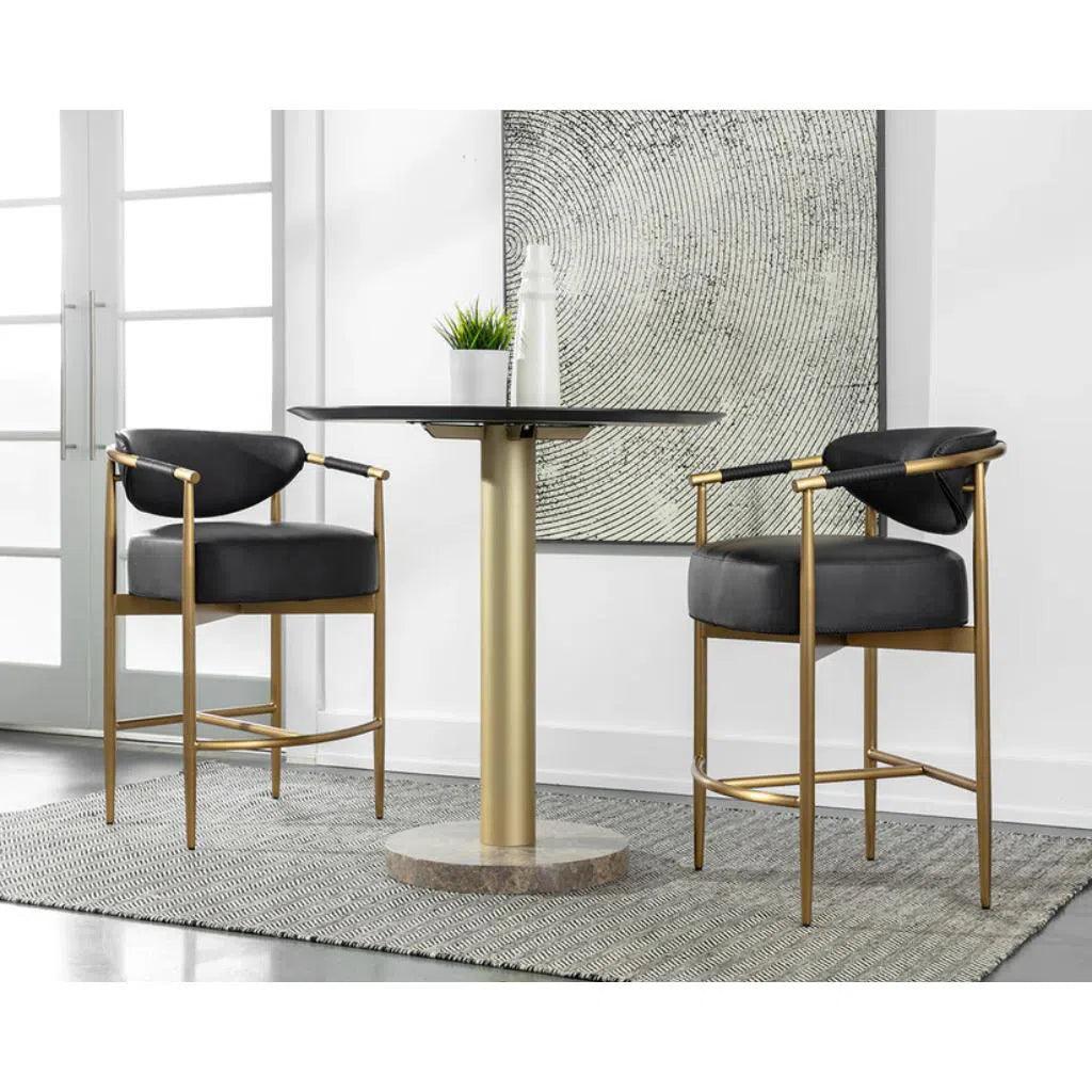 Heloise Leather Handsome Counter Stool - LOOMLAN - Counter Stools