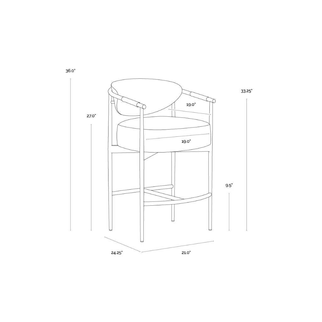 Heloise Leather Handsome Counter Stool - LOOMLAN - SUNPAN - Counter Stools