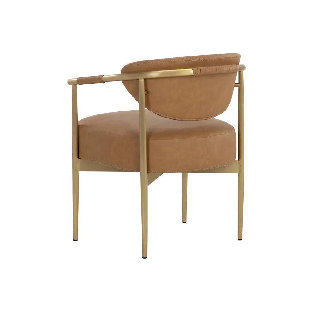 Heloise Leather Handsome Dining Armchair - LOOMLAN - SUNPAN - Dining Chairs