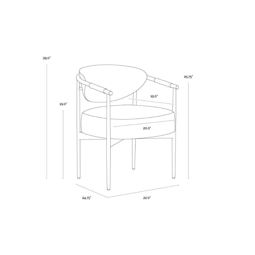 Heloise Leather Handsome Dining Armchair - LOOMLAN - SUNPAN - Dining Chairs