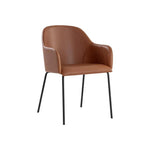 Hensley Leather Modern Dining Armchair - LOOMLAN - SUNPAN - Dining Chairs