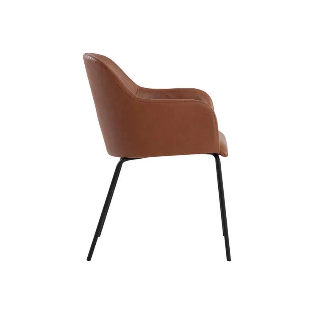 Hensley Leather Modern Dining Armchair - LOOMLAN - SUNPAN - Dining Chairs