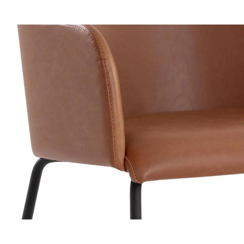 Hensley Leather Modern Dining Armchair - LOOMLAN - SUNPAN - Dining Chairs