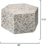 Hepburn Mother Of Pearl Hexagon Coffee Table - LOOMLAN - Jamie Young - Coffee Tables