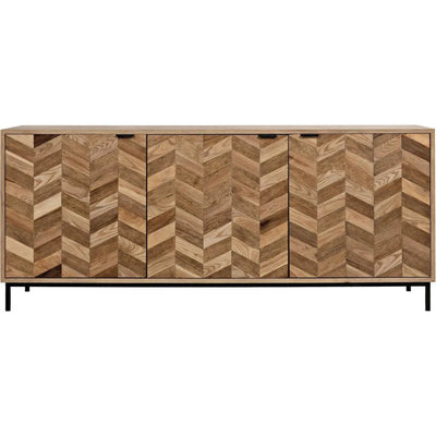 Herringbone Wood and Steel Sideboard - LOOMLAN - Noir - Sideboards