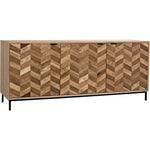 Herringbone Wood and Steel Sideboard - LOOMLAN - Noir - Sideboards