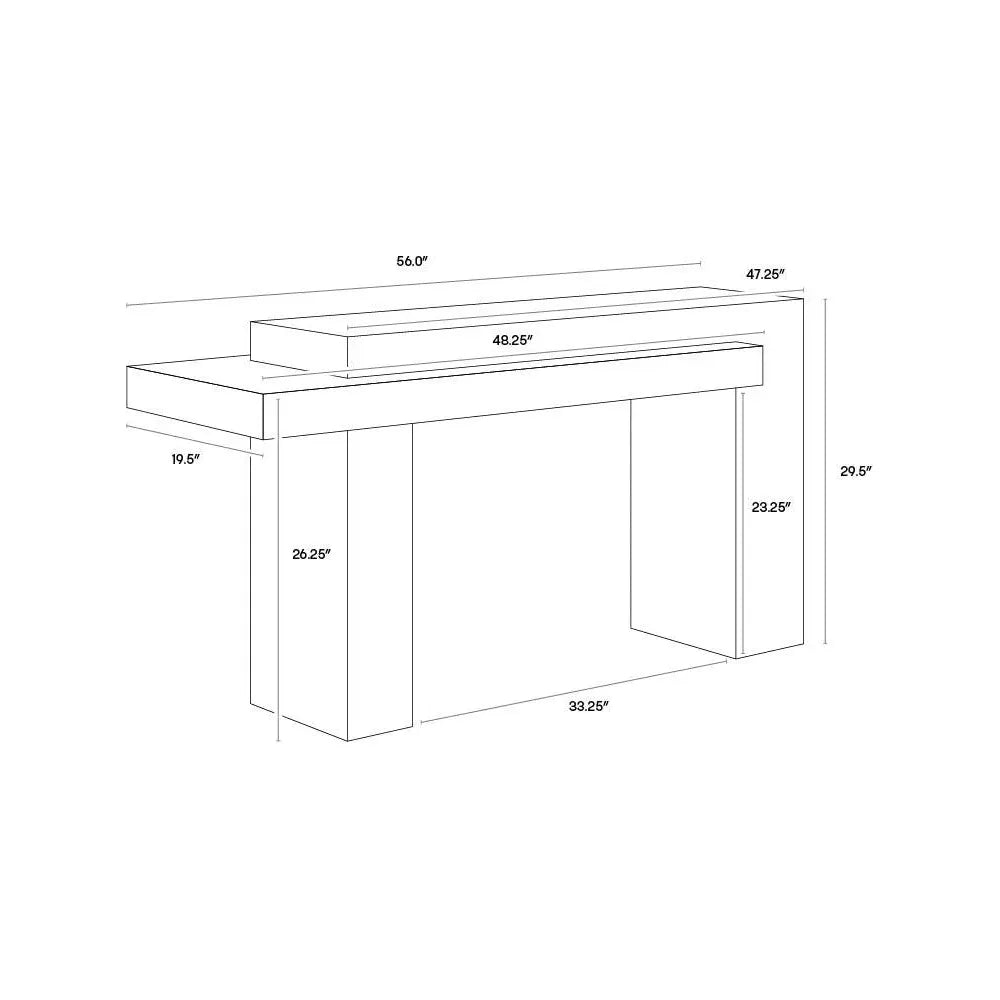 Herriot Concrete Outdoor Couch Table - LOOMLAN - SUNPAN - Outdoor Console Tables