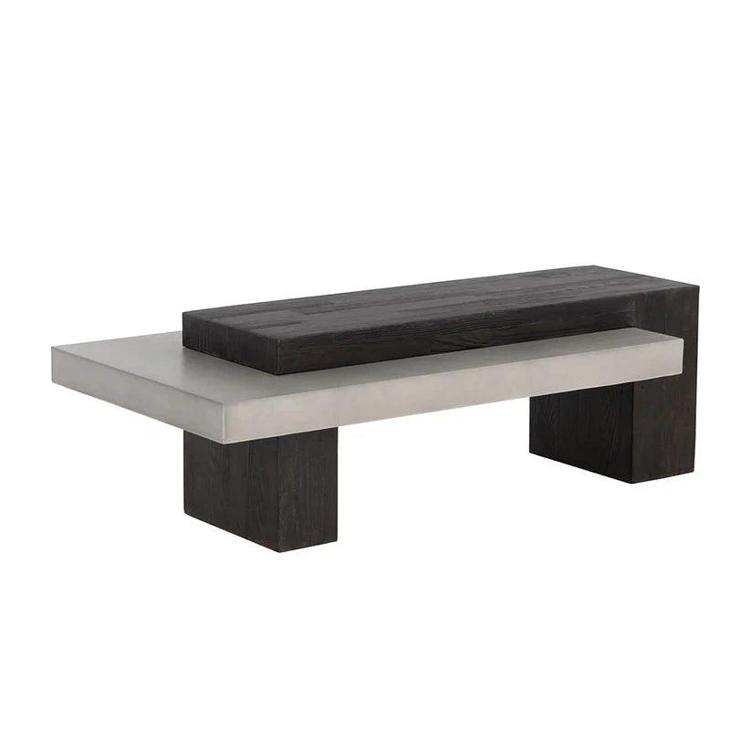 Herriot Concrete Outdoor Rectangular Coffee Table - LOOMLAN - Outdoor Coffee Tables