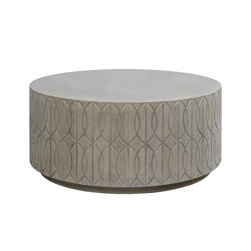 Trellis Concrete Round Outdoor Coffee Table