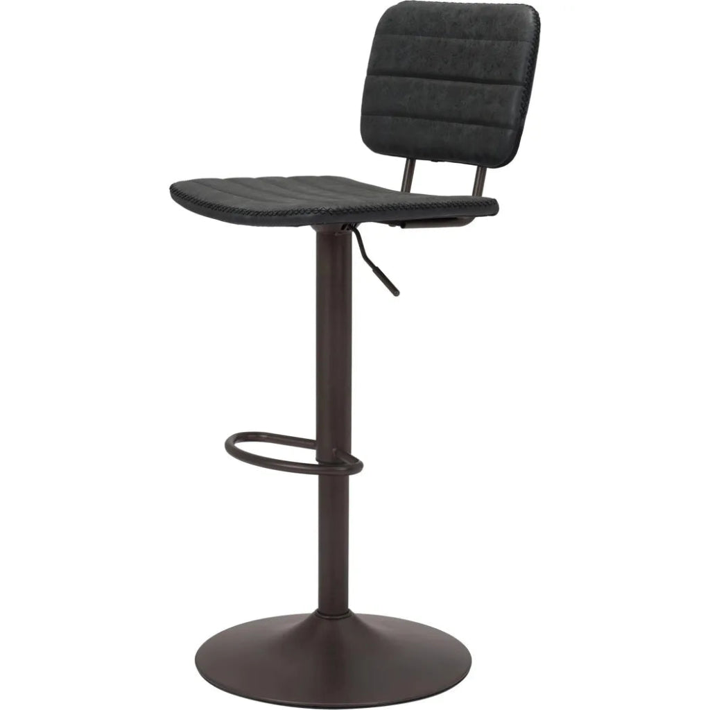 Holden Bar Chair Vintage Black - LOOMLAN - Zuo Modern - Bar Stools