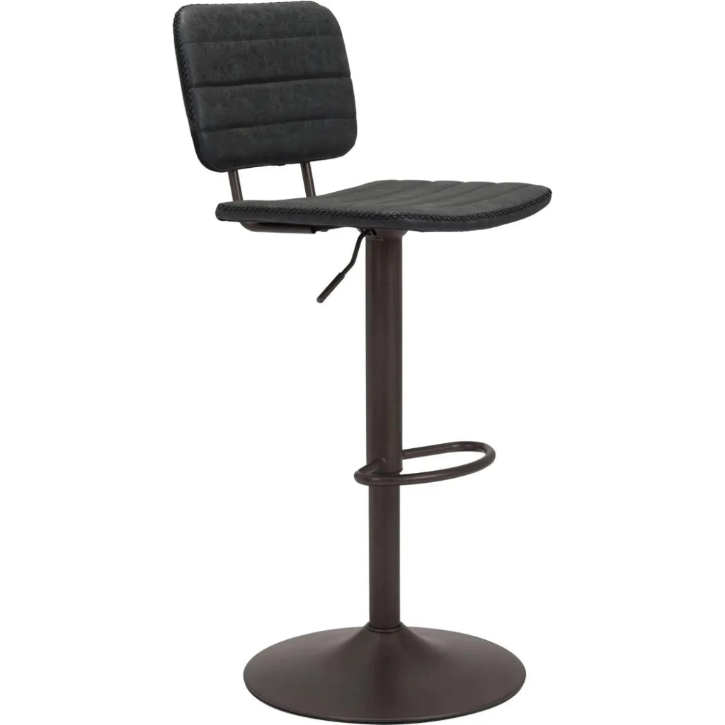 Holden Bar Chair Vintage Black - LOOMLAN - Zuo Modern - Bar Stools