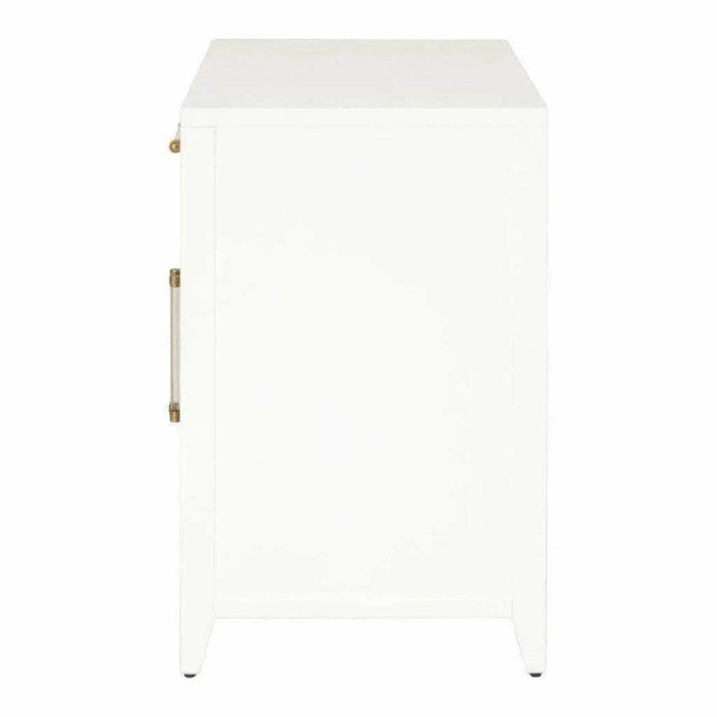 Holland White Rattan Scandinavian Nightstand - LOOMLAN - Essentials For Living - Nightstands