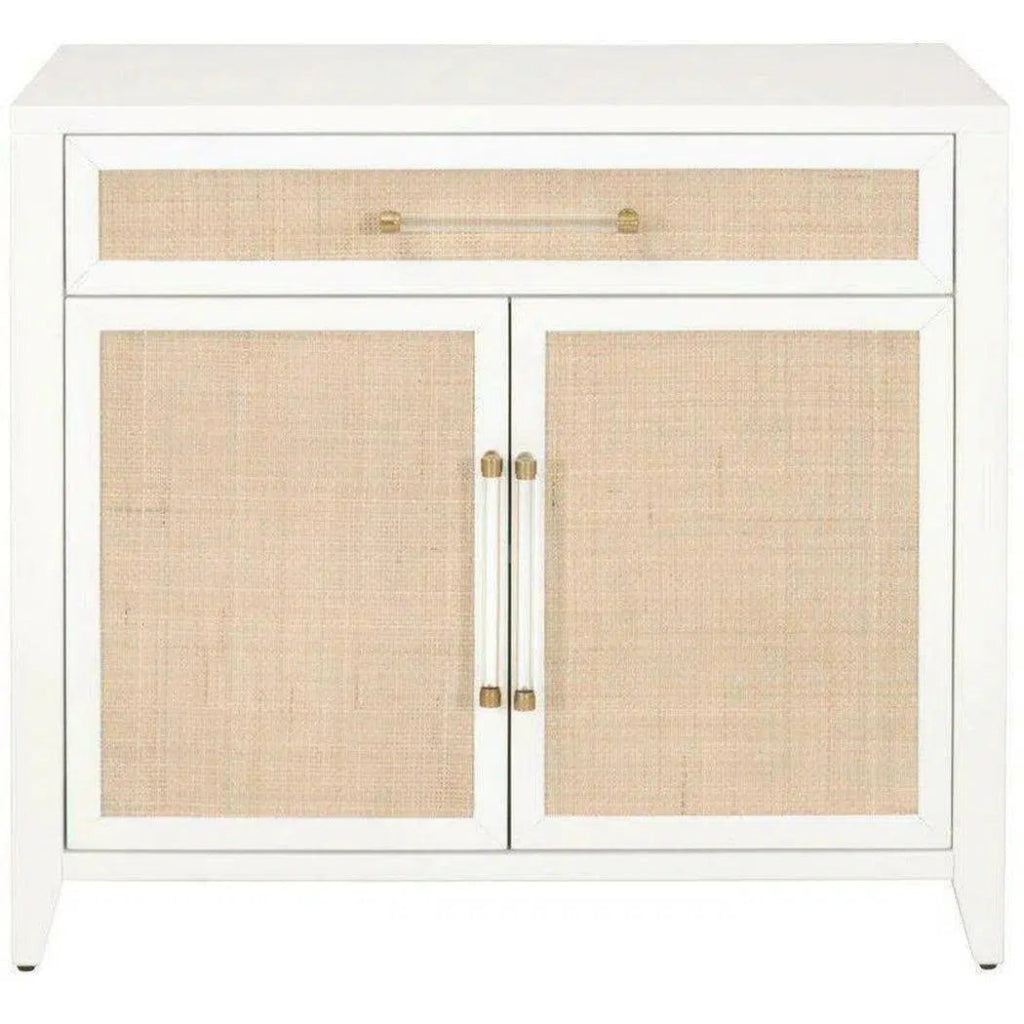 Holland White Rattan Scandinavian Nightstand - LOOMLAN - Essentials For Living - Nightstands