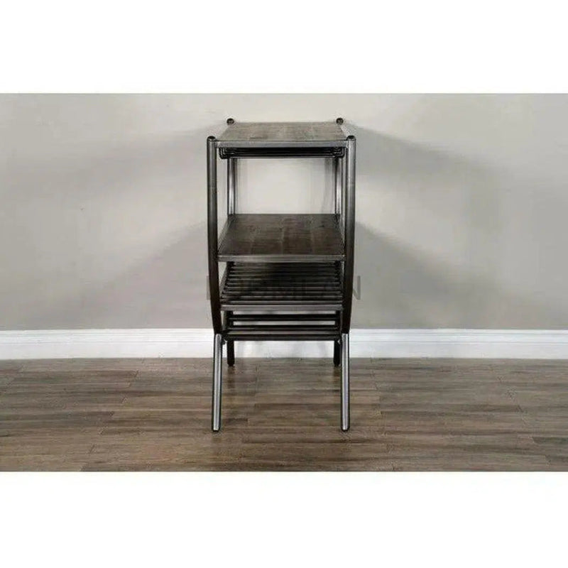 Homestead Dark Brown Wine Rack Server - LOOMLAN - Sunny D - Home Bar Carts
