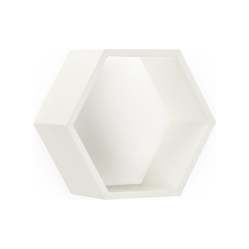 Honeycomb Shaped Wooden White Wall Box - LOOMLAN - Chelsea House - Wall Shelves & Ledgers