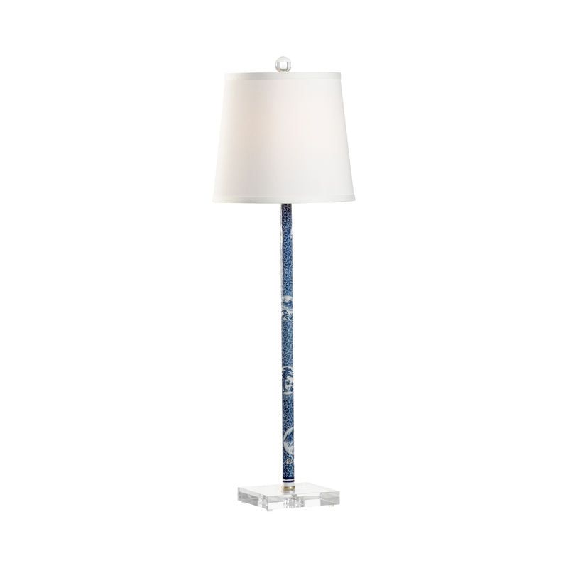 Hong Kong Flute Ceramic Floral Design Table Lamp - LOOMLAN - Chelsea House - Table Lamps