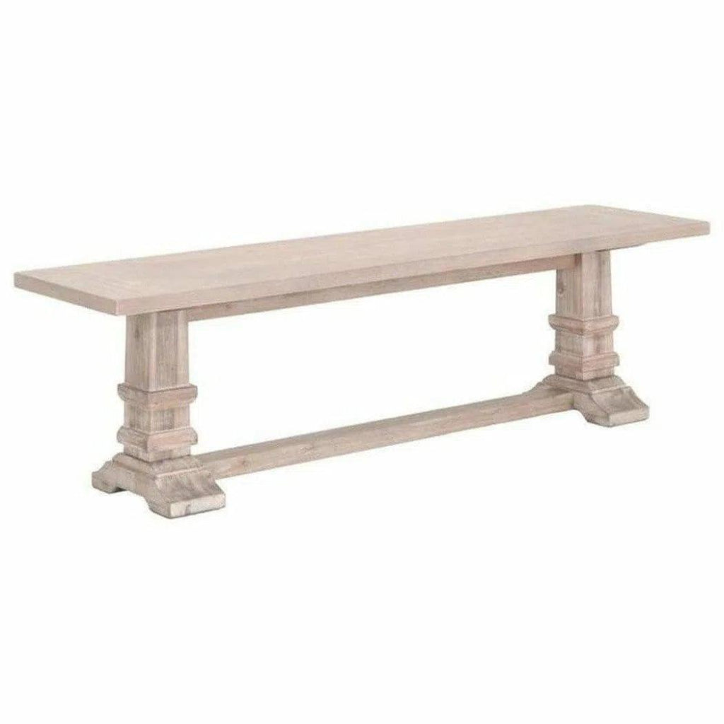 Hudson Large Dining Bench Natural Gray Acacia - LOOMLAN - Essentials For Living - Dining Benches