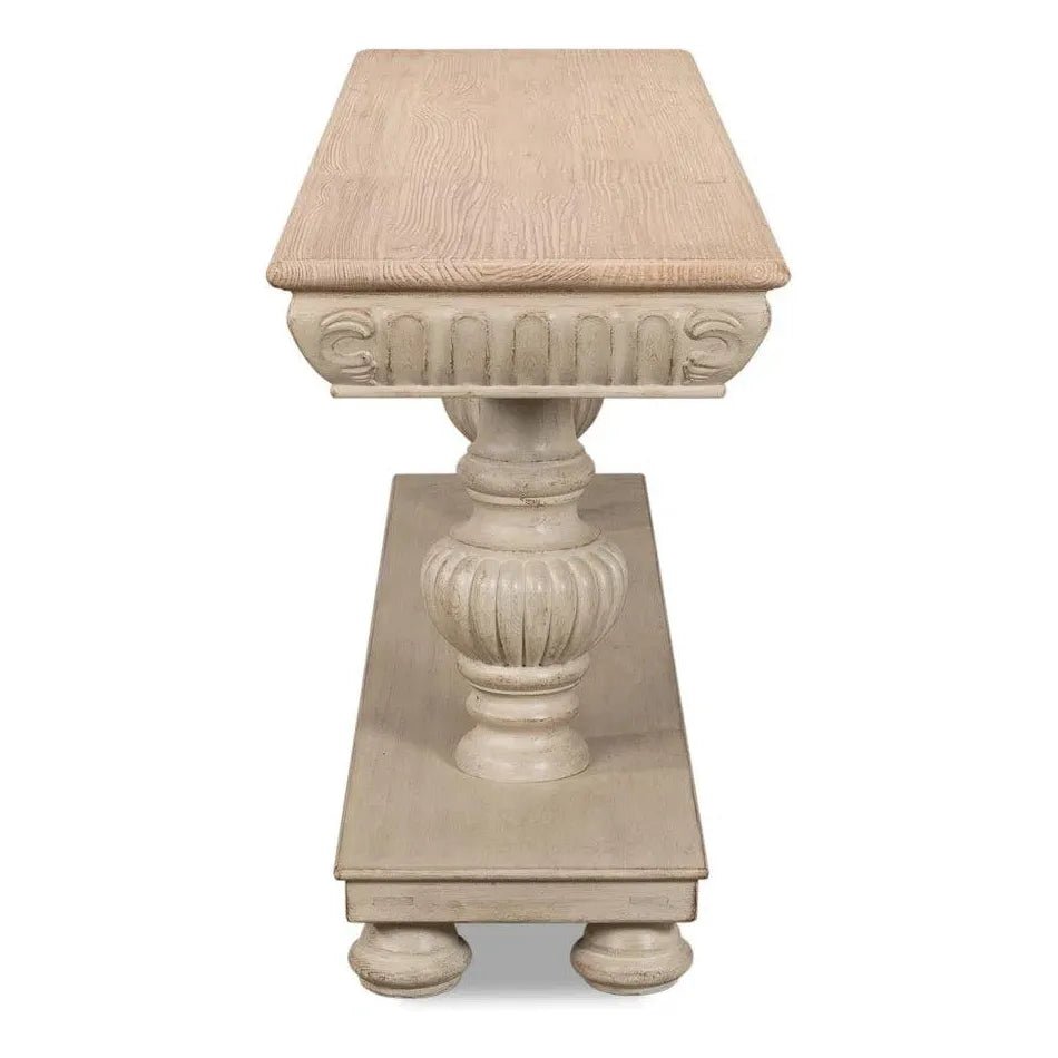 Hugo Console Table Storage Stone Grey Natural - LOOMLAN - Sarreid - Console Tables