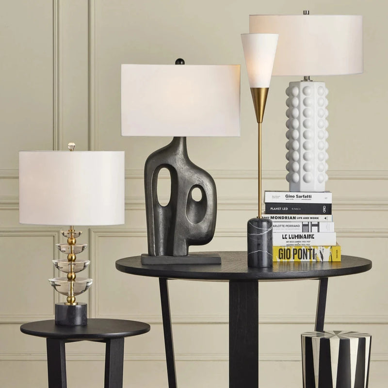 Martini Black Torchiere Table Lamp