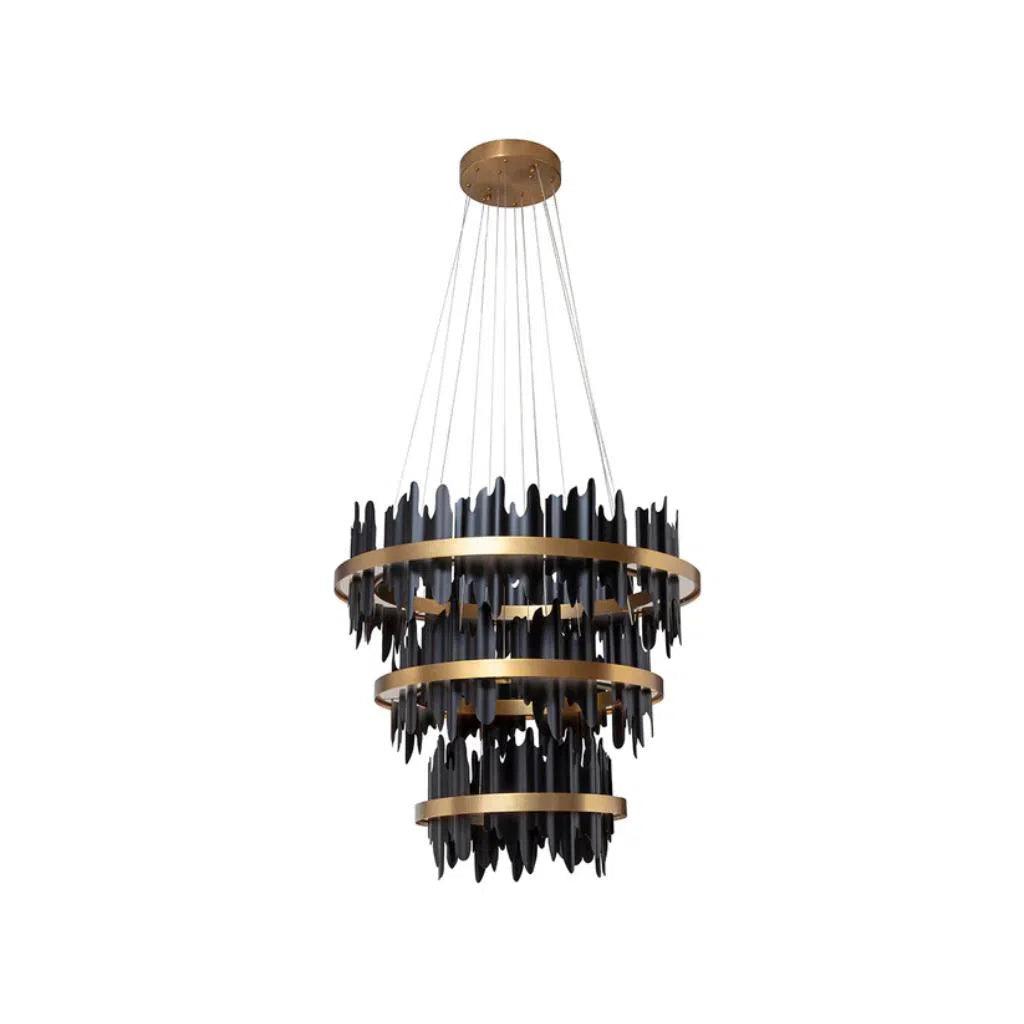 Icarus Gold Aluminum Banded Chandelier - LOOMLAN - Chandeliers