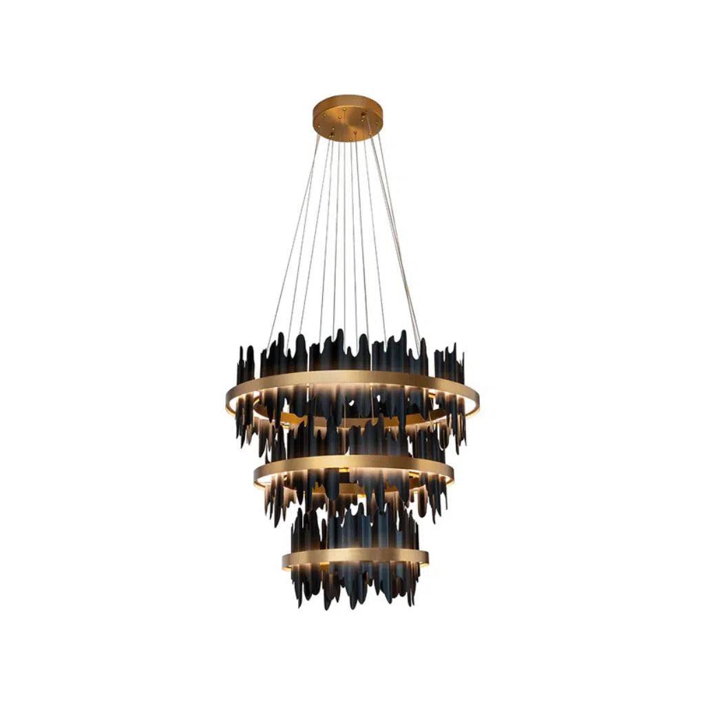 Icarus Gold Aluminum Banded Chandelier - LOOMLAN - Chandeliers