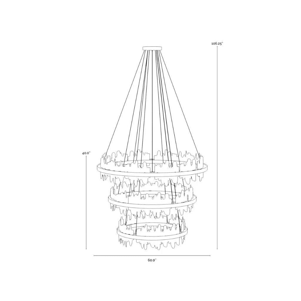 Icarus Gold Aluminum Banded Chandelier - LOOMLAN - Chandeliers