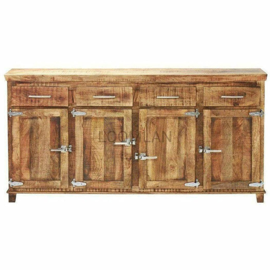 Icebox Lock Reclaimed Wood 4 Doors Sideboard - LOOMLAN - LOOMLAN - Sideboards