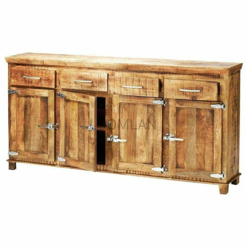 Icebox Lock Reclaimed Wood 4 Doors Sideboard - LOOMLAN - LOOMLAN - Sideboards