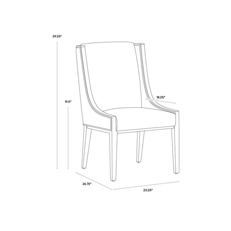 Idalia Fabric Classic Armless Dining Chair - LOOMLAN - SUNPAN - Dining Chairs