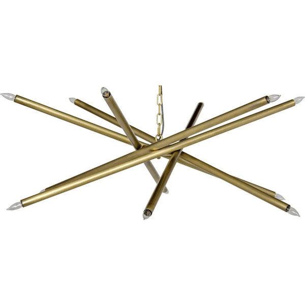 Ikram Metal Chandelier With Brass Finish - LOOMLAN - Noir - Chandeliers