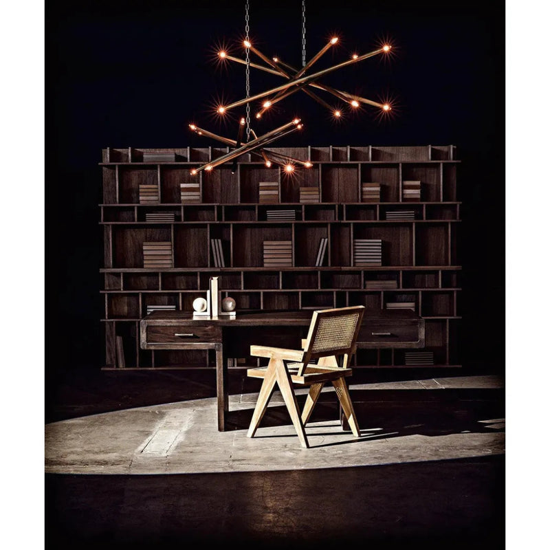 Ikram Metal Small Chandelier With Brass - LOOMLAN - Noir - Chandeliers