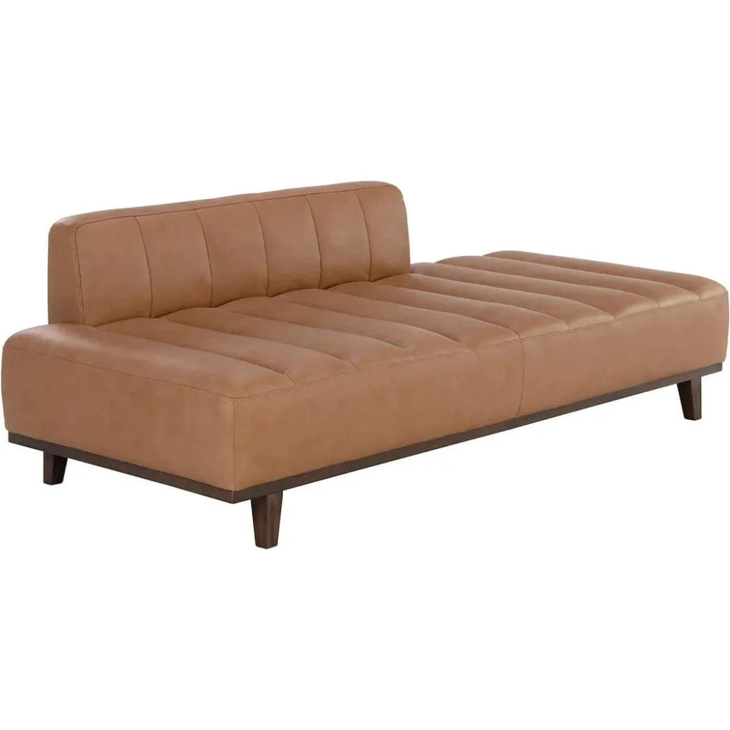 Ilyana Daybed Aline Butternut Leather Wood Base - LOOMLAN - SUNPAN - Sofas & Loveseats