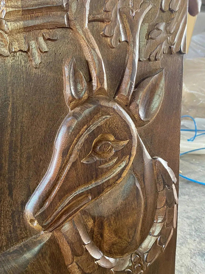 Mother Nature 60" Sideboard Hand Carved Deer Front Doors