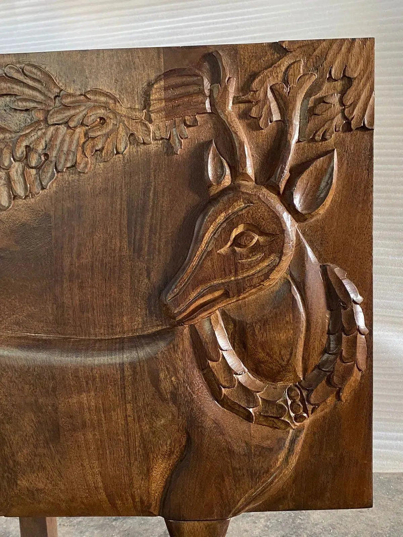 Mother Nature 60" Sideboard Hand Carved Deer Front Doors