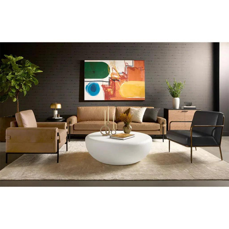 Iolite Concrete Outdoor Round Coffee Table - LOOMLAN - SUNPAN - Outdoor Coffee Tables