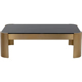 Irvine Coffee Table With d Glass & Gold Legs - LOOMLAN - SUNPAN - Coffee Tables