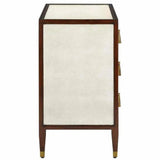 Ivory Dark Walnut Brass Evie Shagreen Chest - LOOMLAN - Currey & Co - Chests