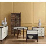 Ivory Dark Walnut Brass Evie Shagreen Chest - LOOMLAN - Currey & Co - Chests