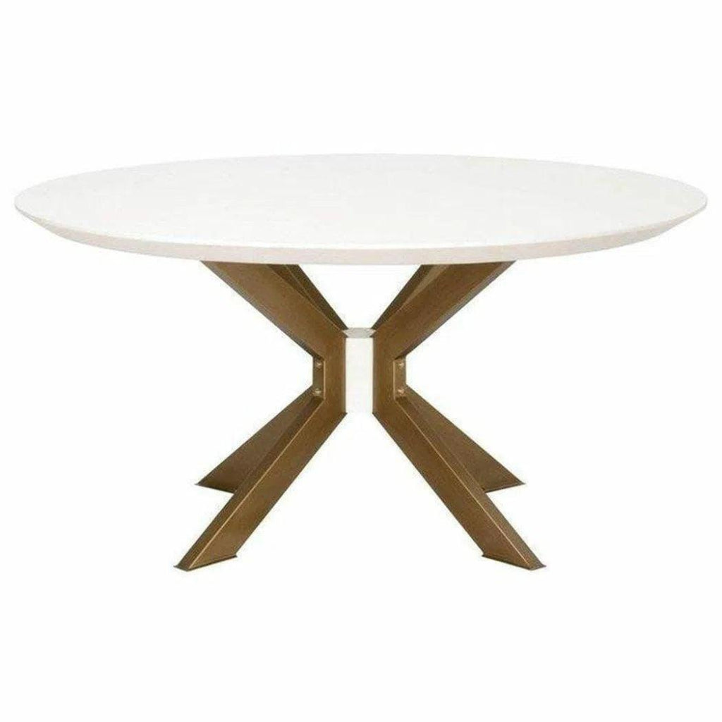 Ivory - White Concrete Round Dining Table - LOOMLAN - Essentials For Living - Dining Tables