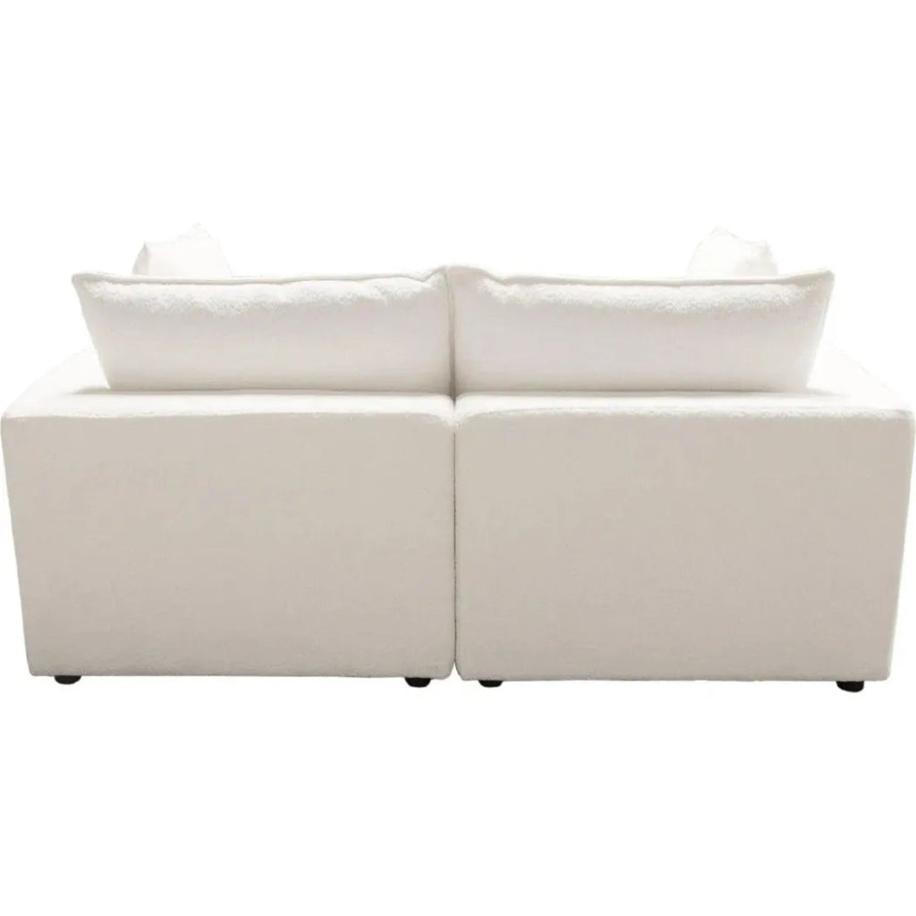 Ivy 2 - Piece Modular Sofa White Faux Shearling - LOOMLAN - Diamond Sofa - Modular Sofas